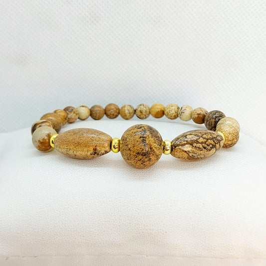 Natural Picture Jasper Bracelet in 1O-14mm Stones