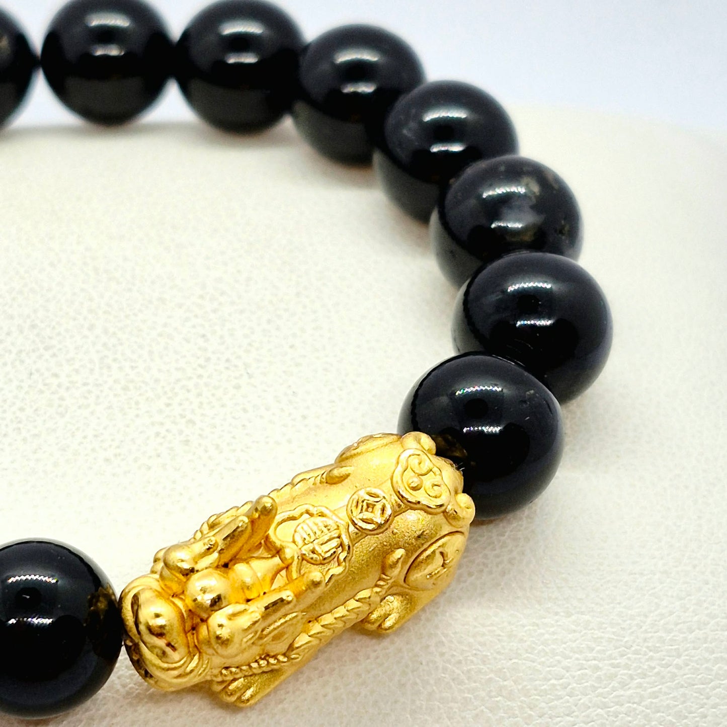 Natural Black Tourmaline Bracelet in 12mm Stone