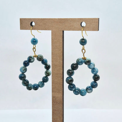 Natural Apatite Dangle Earrings in Stainless Steel Gold Plated