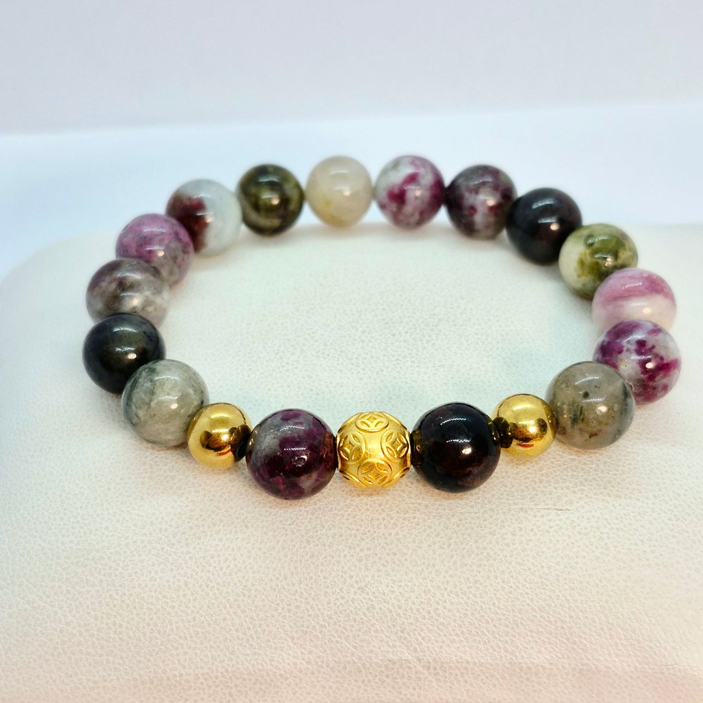 Natural Tourmaline Bracelet in 10mm Stones
