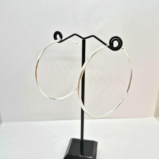 Big Sterling Silver Hoop Earrings