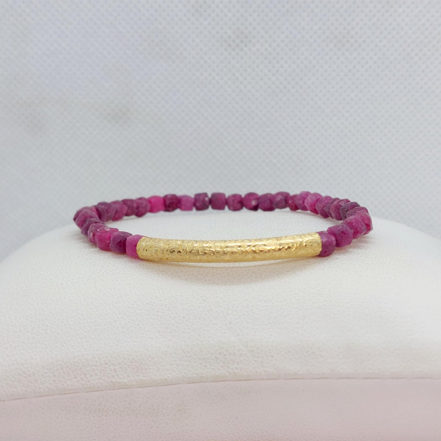 Natural Ruby Stone Bracelet with 4mm Stones