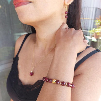 Natural AAA Ruby Stone Bracelet in 8mm Stones