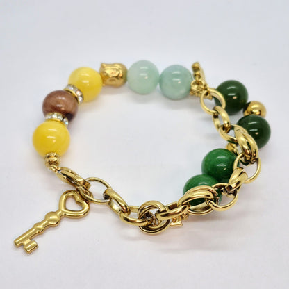 Natural Mixed Jade Bracelet in 12mm Stones