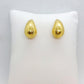 Large Rain Drop Stud Earrings in Gold Plated Stainless Steel