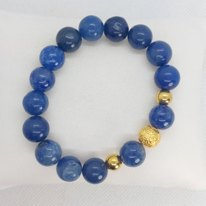 Natural Blue Aventurine Bracelet in 12mm Stones