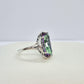 Natural 11ct Rainbow Mystic Quartz Ring in Sterling Silver