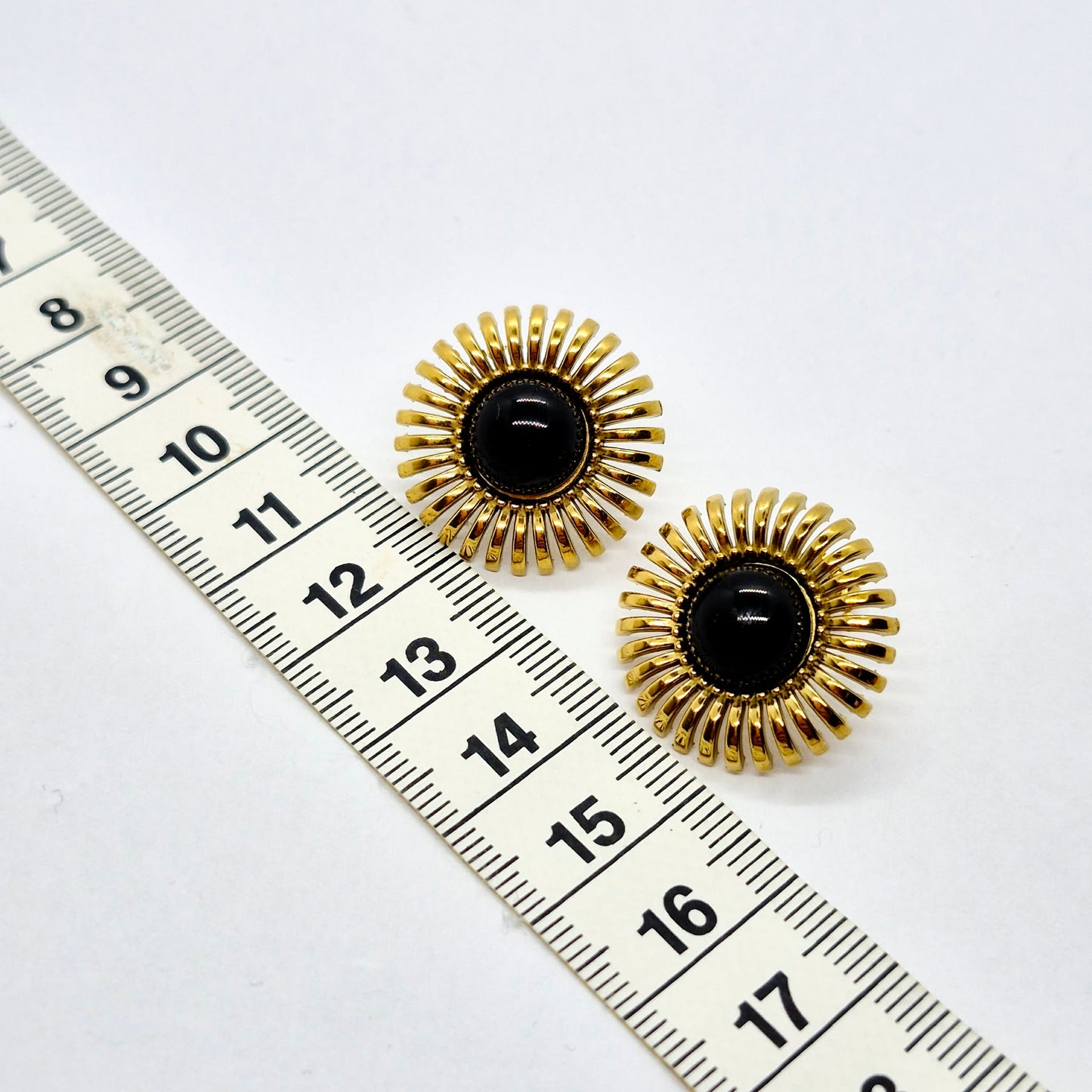 Natural Obsidian Earrings in Gold Plated Stainless Steel