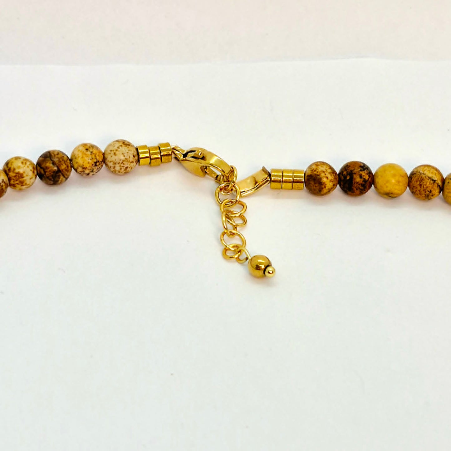 Natural Picture Jasper Necklace Choker in 14mm Stones
