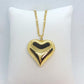 Big Heart Pendant with Stainless Steel Gold Plated Chain Necklace