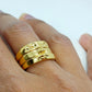 3 Piece Face Ring in Gold Plated Stainless Steel Resizeable