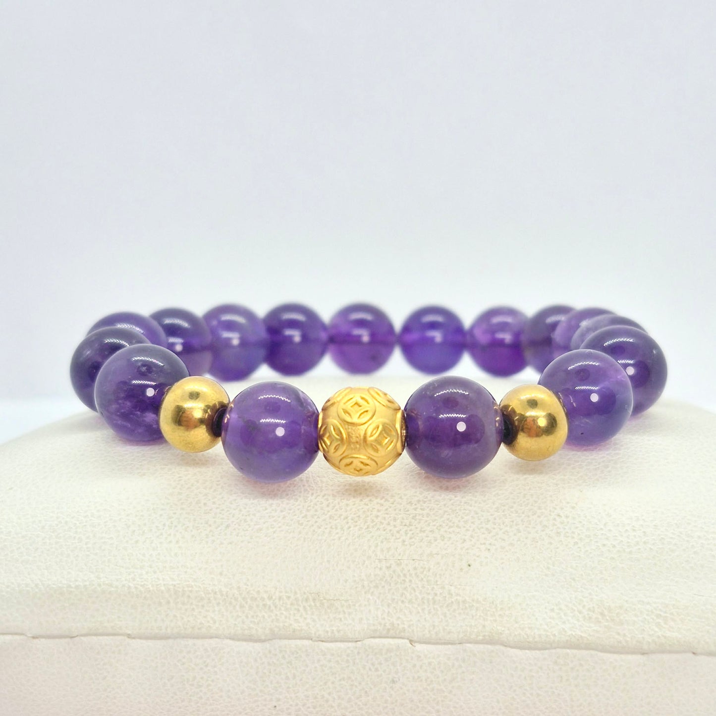 Natural Amethyst Bracelet in 10mm Stones