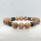 Natural Light Brown Jade & Banded Agate Bracelet with 10mm Stones