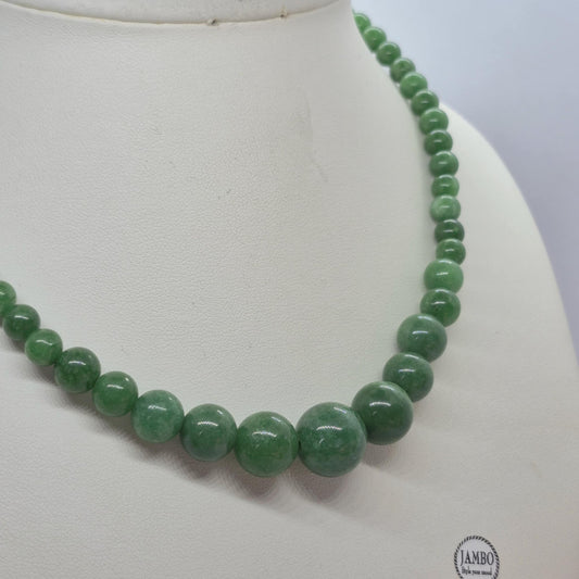 Natural Jade Choker Necklace in 6-12mm Stones