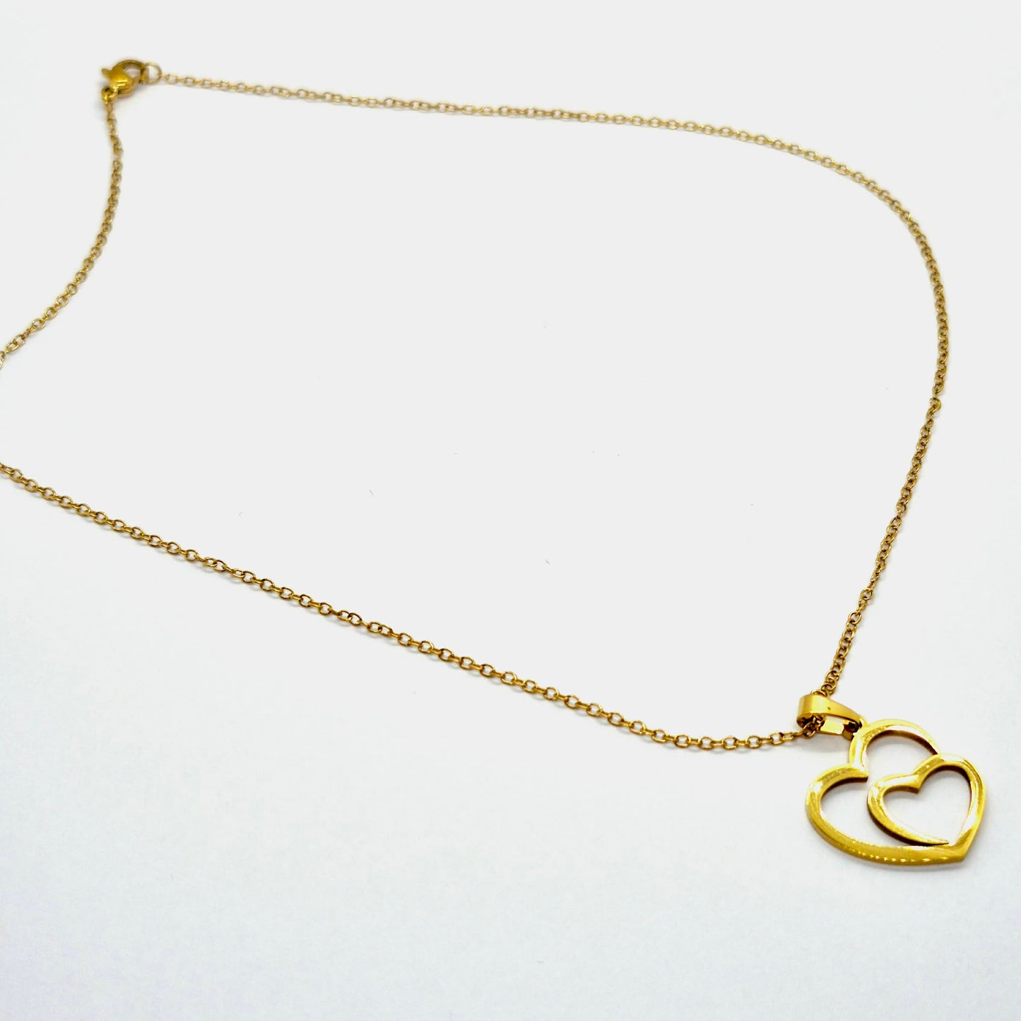 Heart in Heart Necklace in Gold Platted Stainless Steel