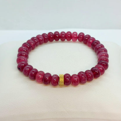 Natural Garnet Bracelet with 8x5mm Stones