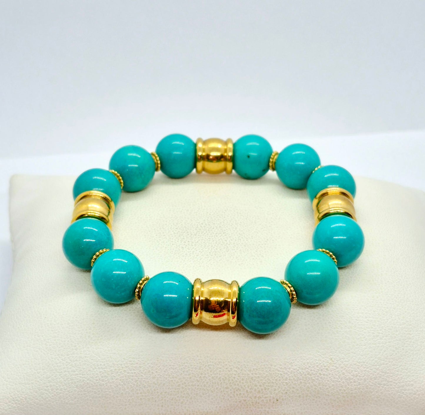 Natural Turquoise Bracelet in 12mm Stones