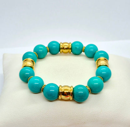 Natural Turquoise Bracelet in 12mm Stones