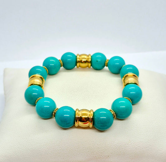 Natural Turquoise Bracelet in 12mm Stones