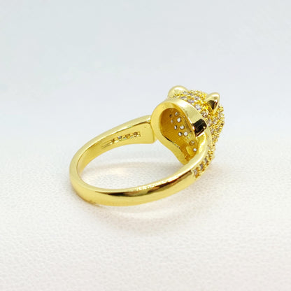 Leopard Ring with Zircon in Stainless Steel Resizeable