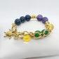 Natural Stone Bracelet with Obsidian, Citrine, Jade and Amethyst in 12mm Stones