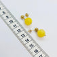 Natural Yellow Jade Dangle Earrings in Gold Plated Stainless Steel