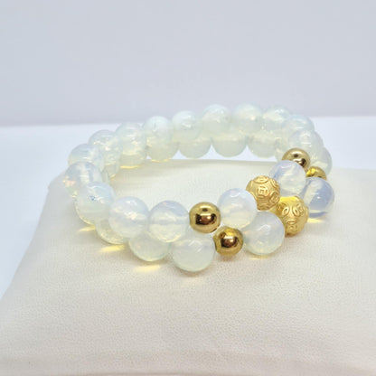 Natural Faceted Opal Bracelet in 10 & 12 mm Stones