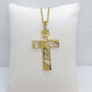 Cross with Jesus  in Stainless Steel Gold Plated Chain Necklace