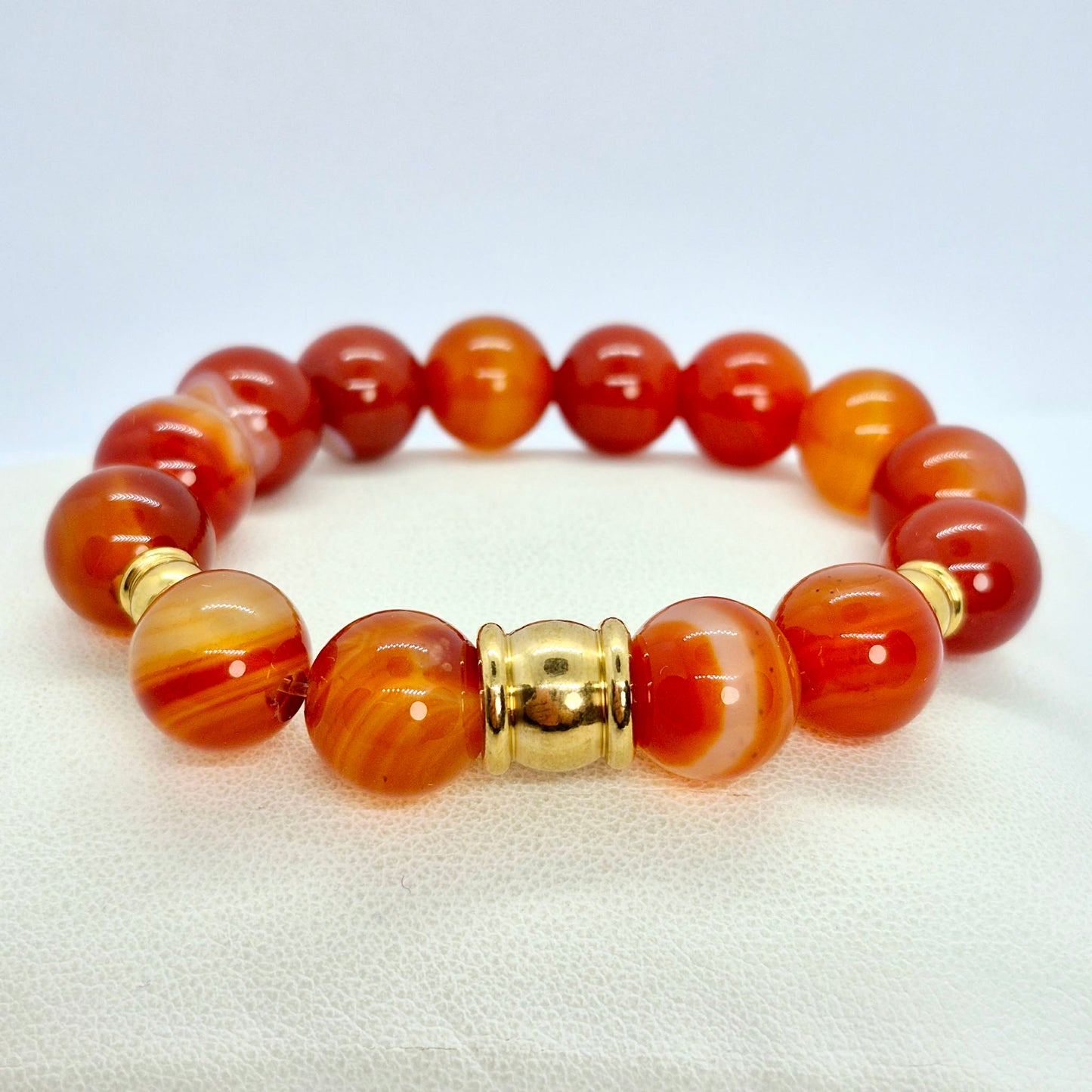 Natuurlijke Carneool Armband met 12 mm Stenen