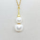 Natural Freshwater Pearl Pendant with Gold Plated Stainless Steel Chain Necklace