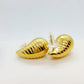 Large Rain Drop Stud Earrings in Gold Plated Stainless Steel