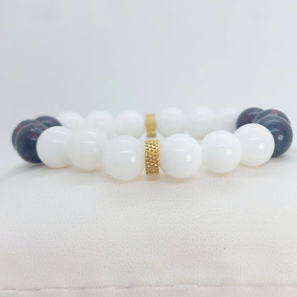 Tridacna meets Garnet Bracelet in 1Omm Natural Stones