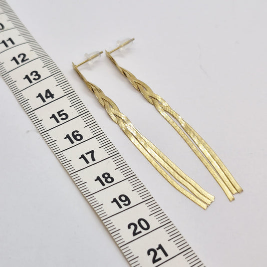 Gold Plated Stainless Steel Dangle Earrings