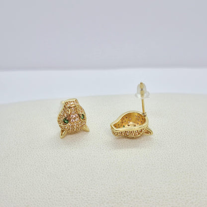 Leopard Earrings in Gold Plated Stainless Steel