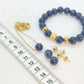 Natural AAA Sapphire Stone Set in Stainless Steel Gold Plated