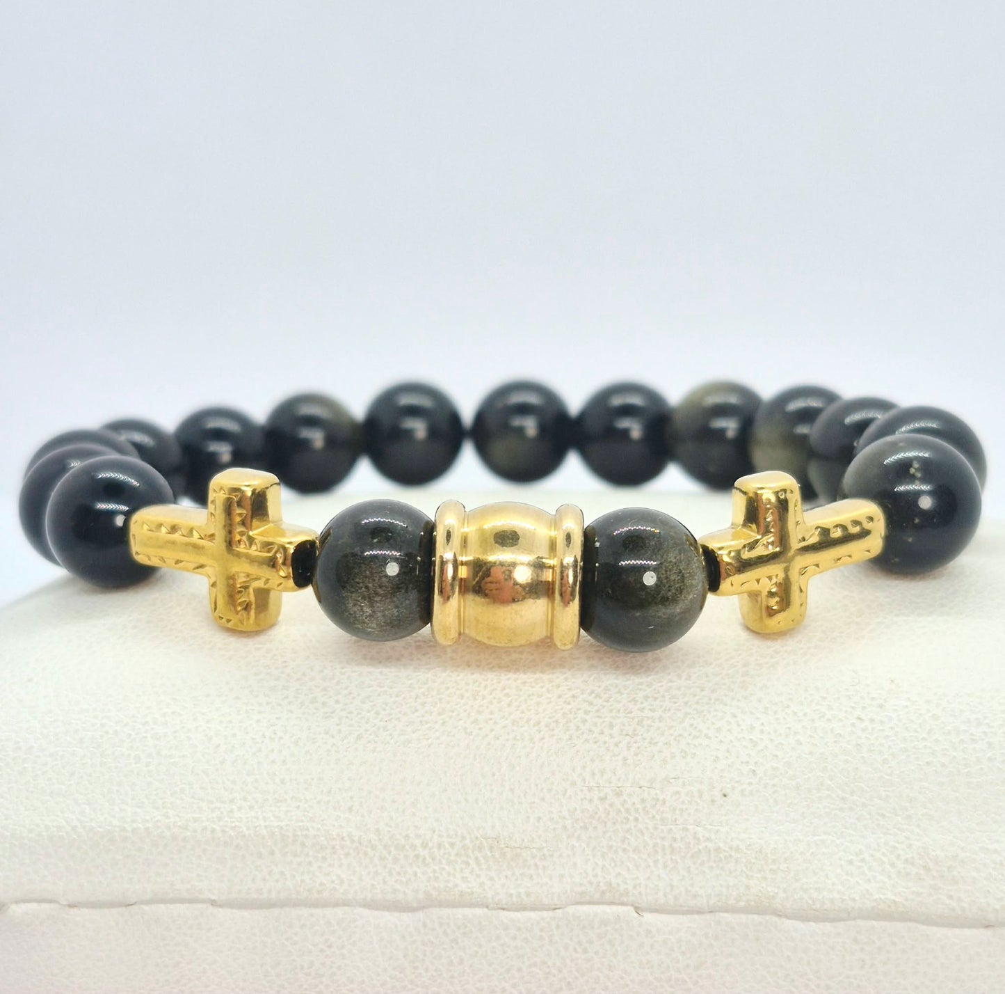Natural Golden Obsidian Bracelet in 10mm Stones