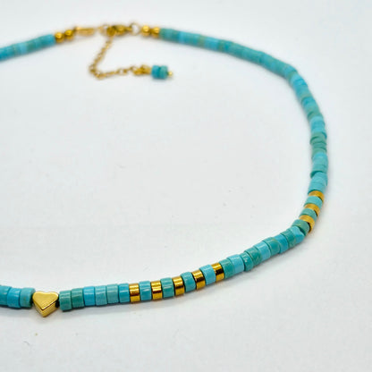 Natural Turquoise Choker in 4mm Stones