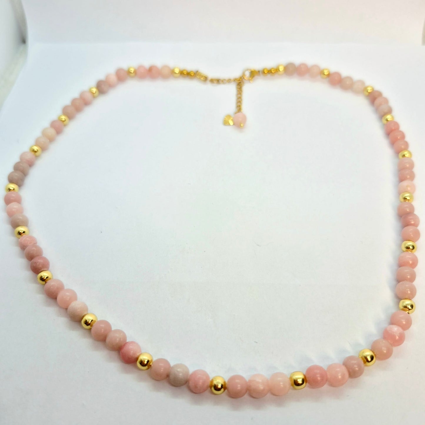 Natuurlijke Roze Opaal Ketting Choker van 6mm Kralen