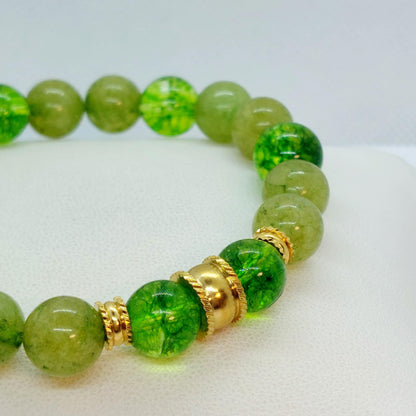 Natural Peridot Bracelet with 10mm Stones