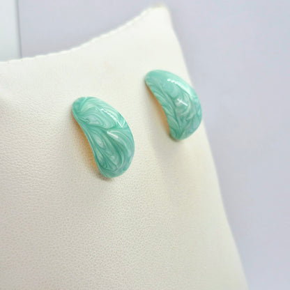 Enamel Raindrop Earrings in Gold Plated Stainless Steel