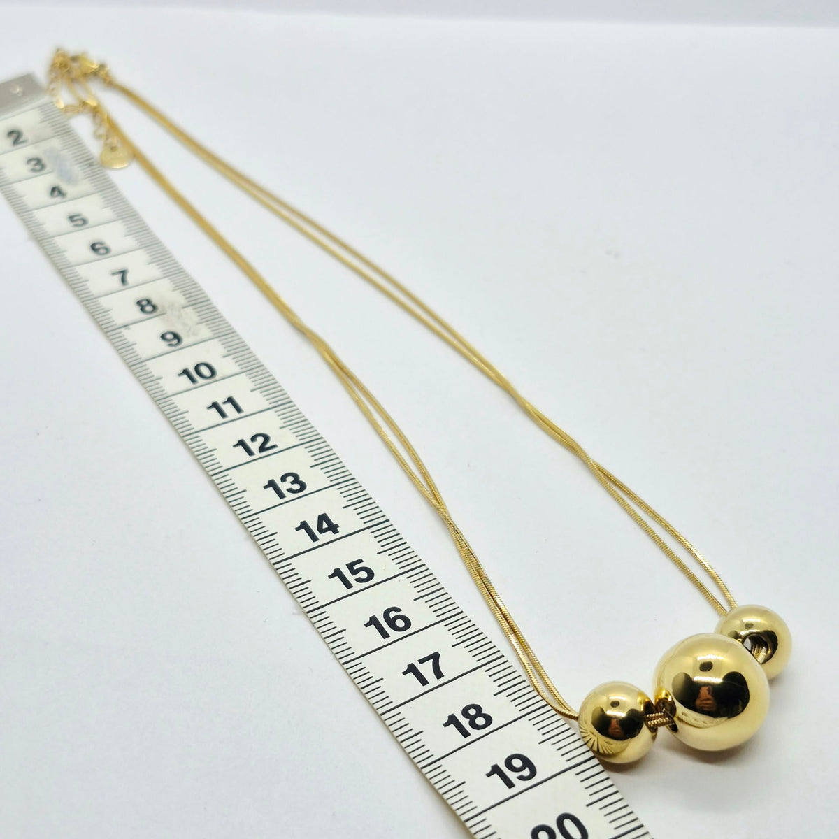 3 Balls Pendant Necklace in Stainless Steel Gold Plated