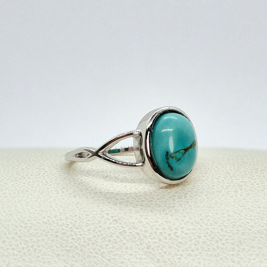 Natural Turquoise Ring in Sterling Silver