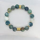 Indian and Moss Agate Garnet Bracelet in 1Omm Natural Stones