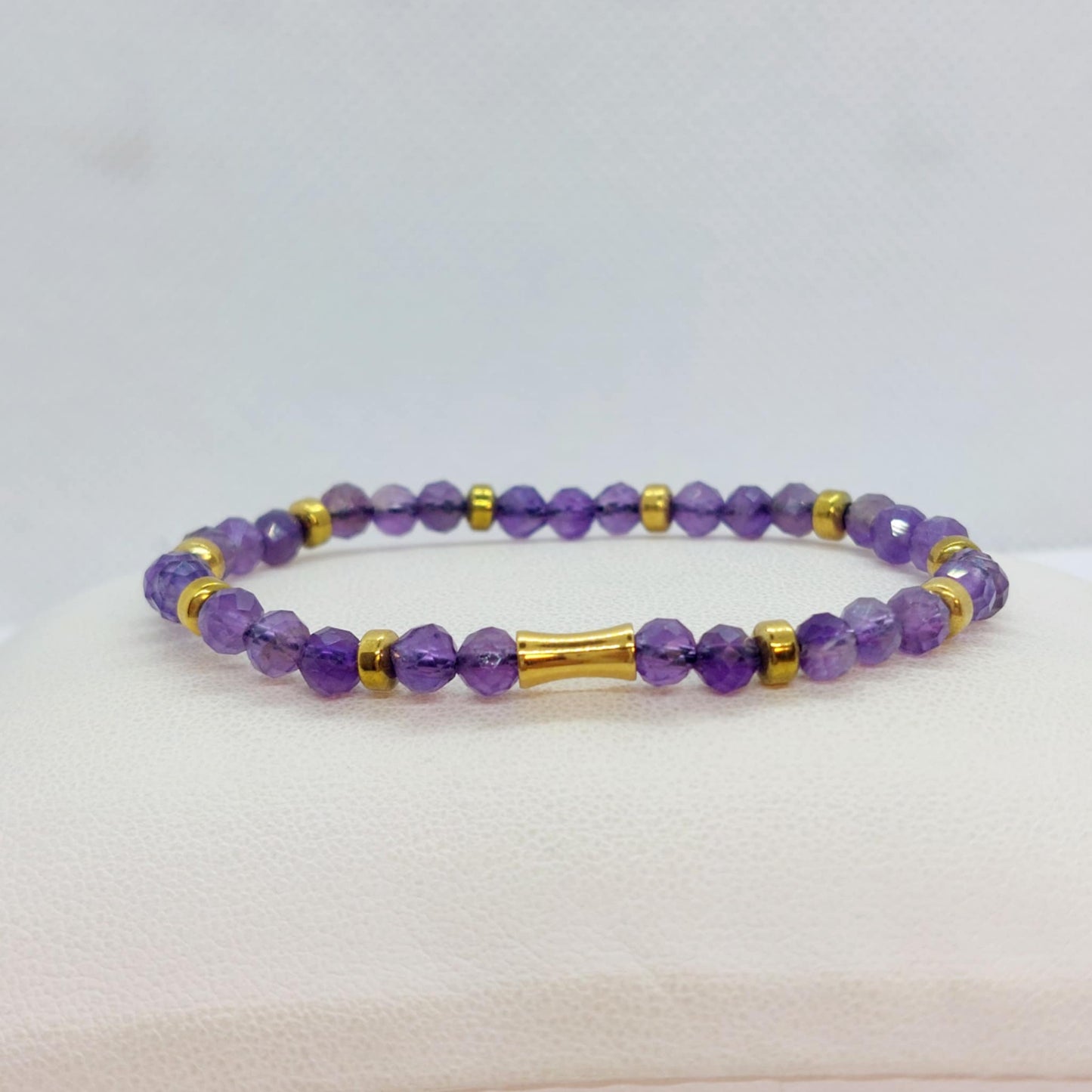 Natural Amethyst Stone Bracelet with 4mm Stones