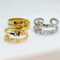 Customizeable Ring in Stainless Steel Resizeable for Names or Special Dates