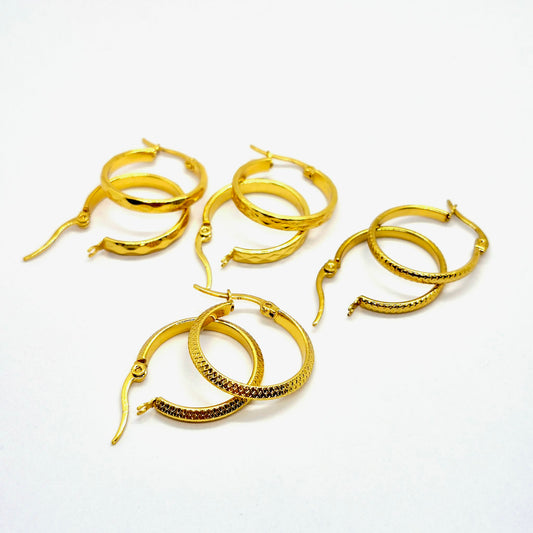 Hoop Earrings in Gold Plated Stainless Steel