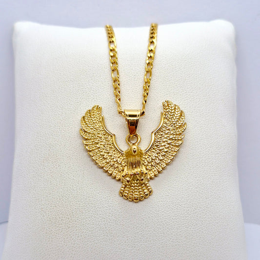 Phoenix Pendant Necklace in Gold Platted Stainless Steel
