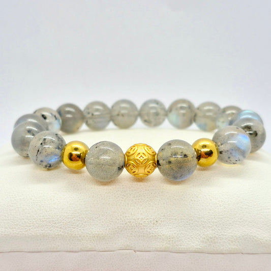 Natural Labradorite Bracelet in 10mm Stones