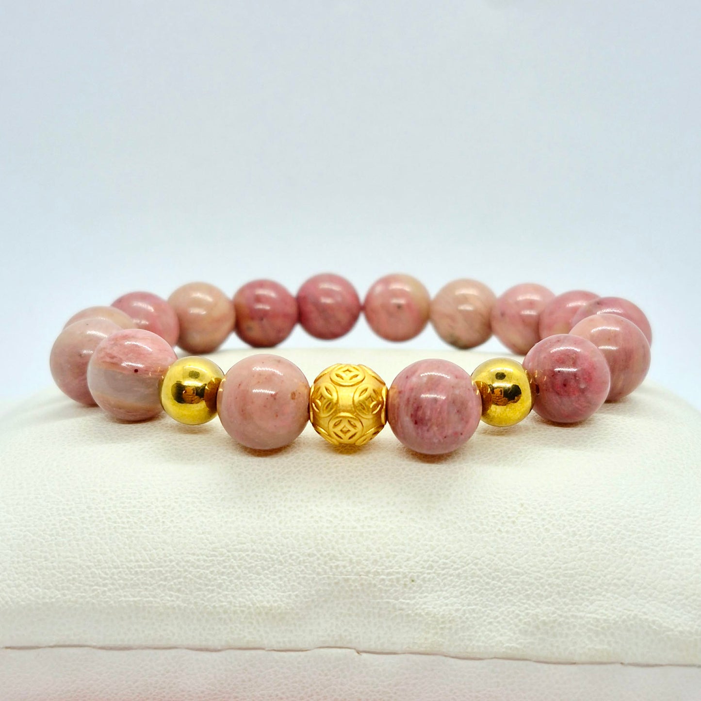 Natural Rhodonite Bracelet in 10mm Stones
