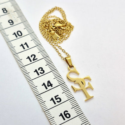 Customise your own - Two Initial Pendant In Stainless Steel with Chain Necklace